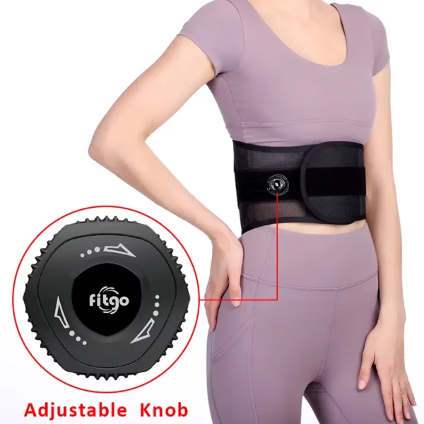 Adjustable pulley system waist brace with knob